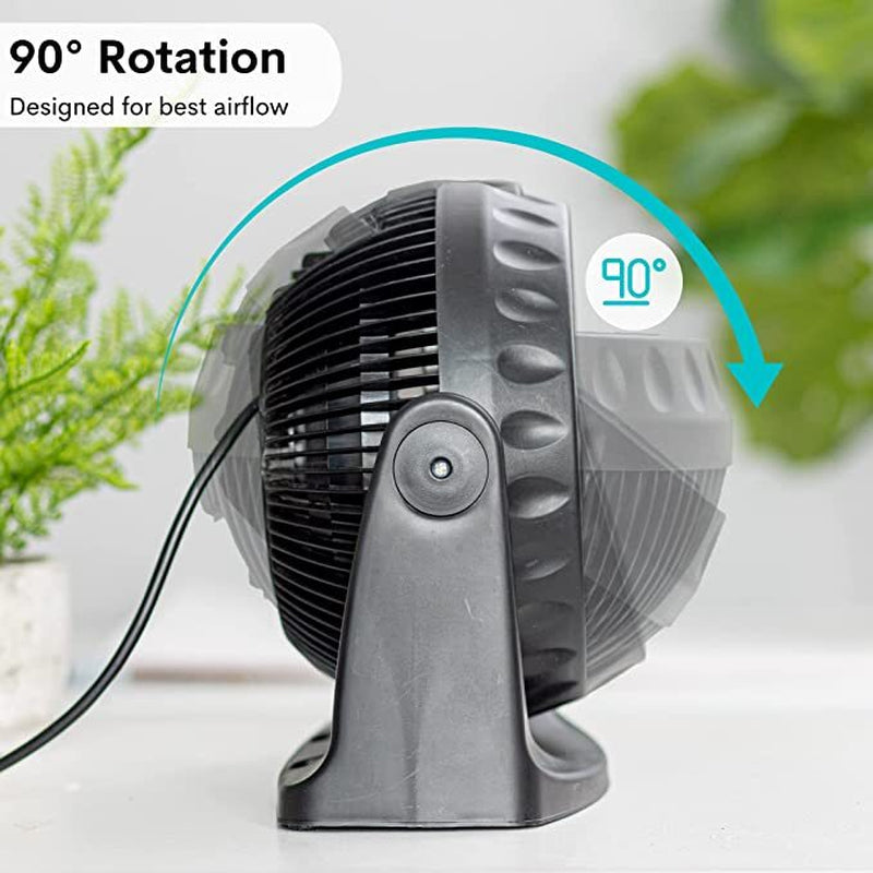 Powerful Silent Adjustable Table Fan, 3 Speed Turbo Cooling Desk Fan - by Nuovva
