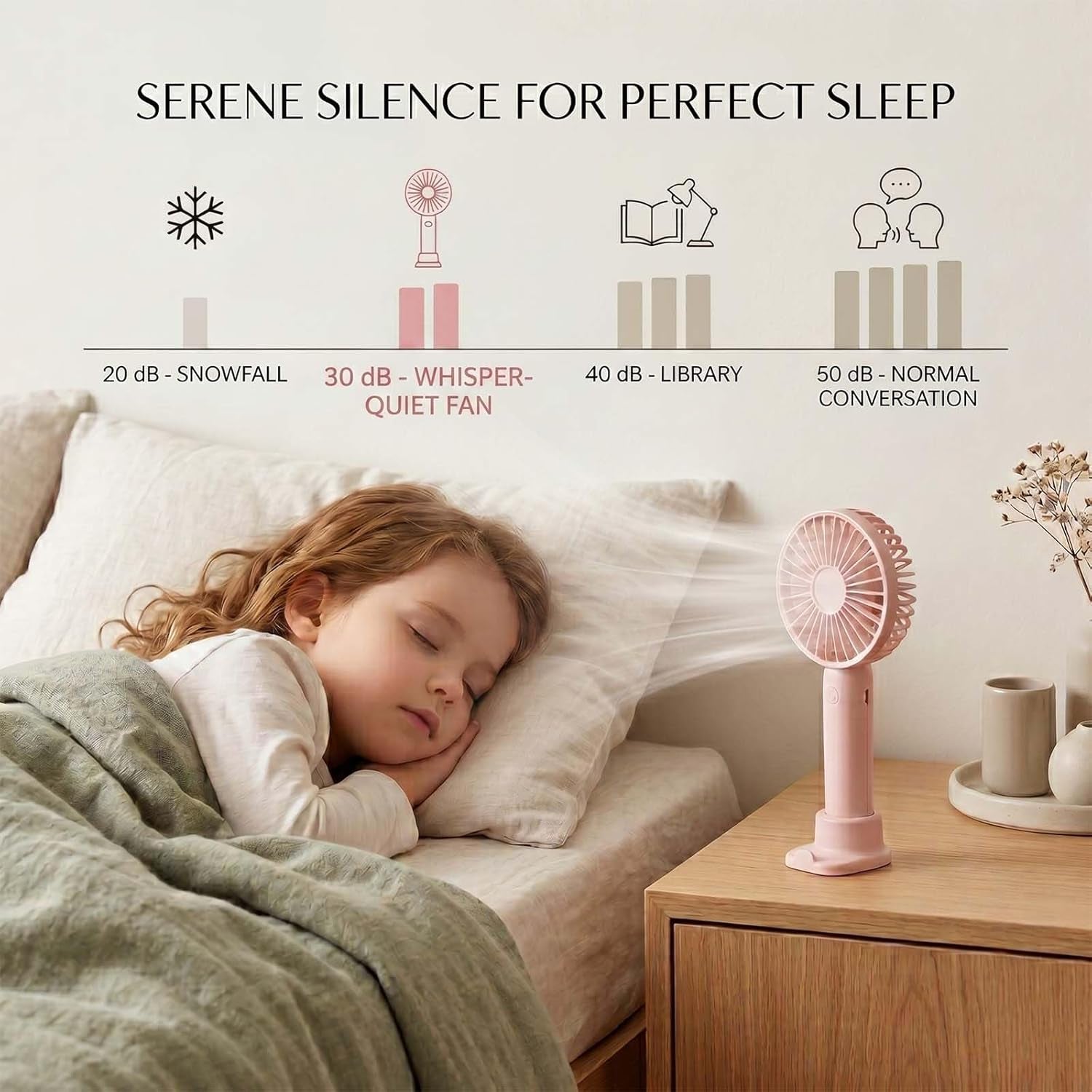 Portable Handheld Fan, USB Rechargeable Mini Fan 2000Mah, Ultra Quiet Hand Fan, 7 Hours, 3 Speeds with Base, Small Fan for Outdoor Indoor (2, Pink&Blue)