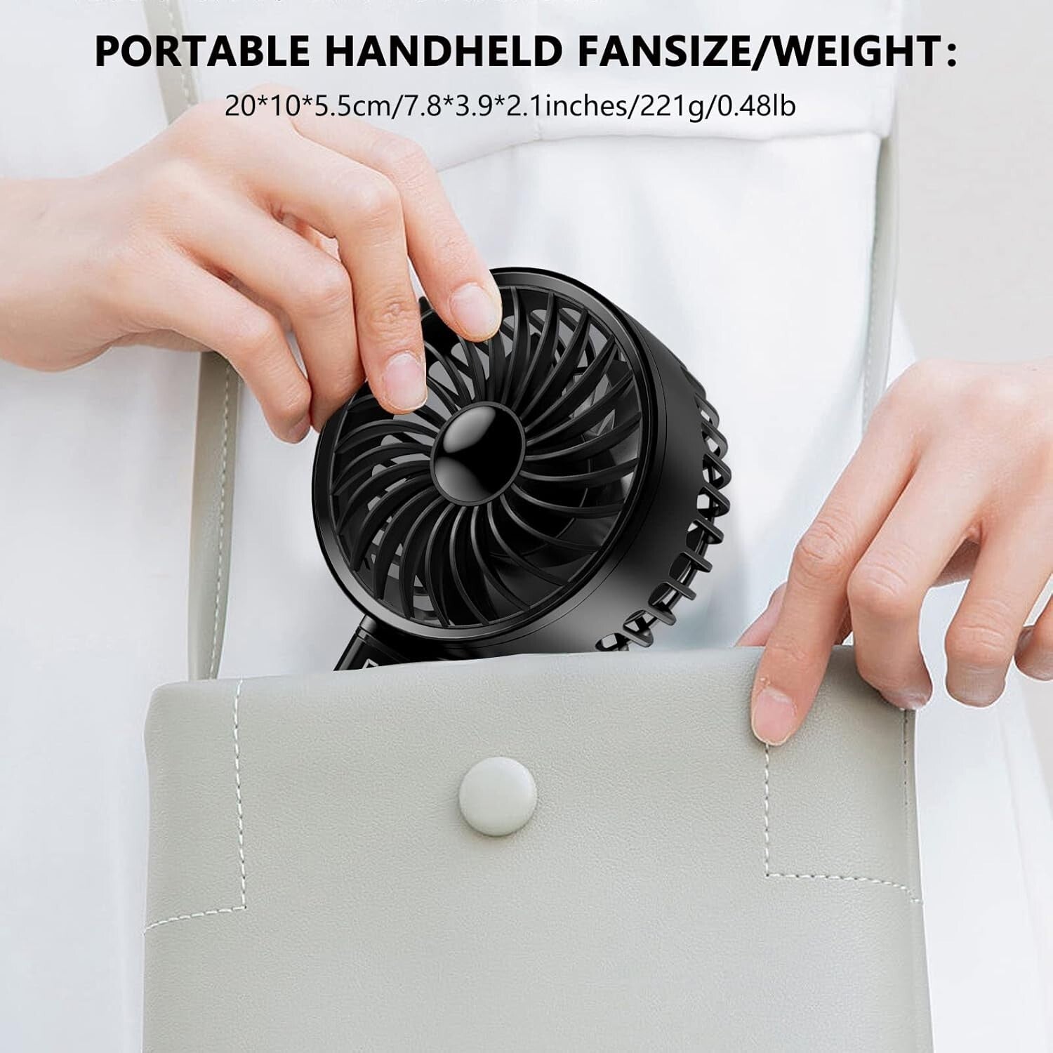 Mini Handheld Fan - Portable, Fold, Desk Cooler - Cooling USB Rechargeable 4000Mah A+