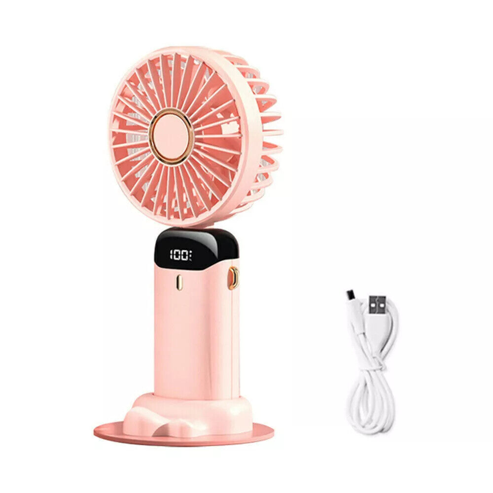 Portable Hand-Held Fan Mini Folding Desk Fan Cooler Cooling USB Rechargeable UK