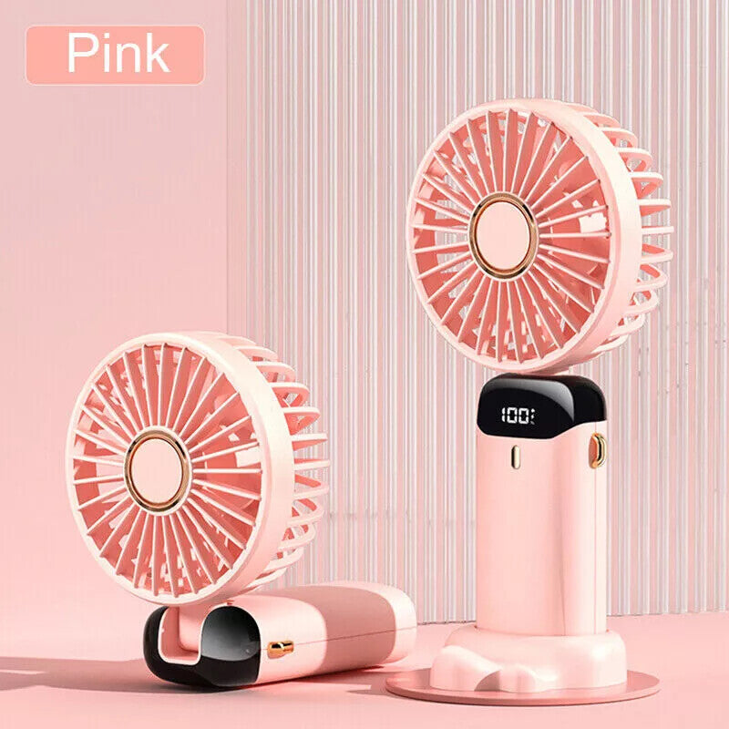 Portable Hand-Held Fan Mini Folding Desk Fan Cooler Cooling USB Rechargeable UK