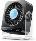 USB Rechargeable Desk Fan - 199 Speeds Portable Table Fan with Ice Cooling & Digital Display, 270° Rotating Quiet Turbo Fan for Bedroom, Home or Office (Black)