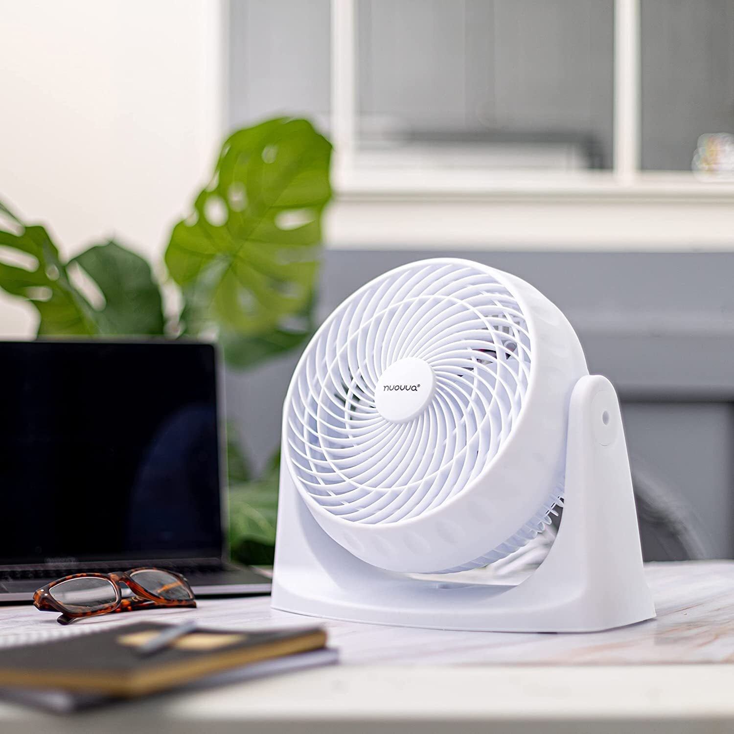Powerful Silent Adjustable Table Fan, 3 Speed Turbo Cooling Desk Fan - by Nuovva