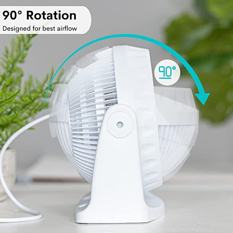 Powerful Silent Adjustable Table Fan, 3 Speed Turbo Cooling Desk Fan - by Nuovva