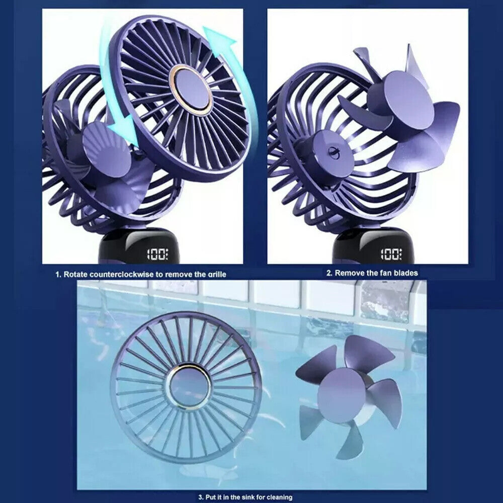 Portable Hand-Held Fan Mini Folding Desk Fan Cooler Cooling USB Rechargeable UK