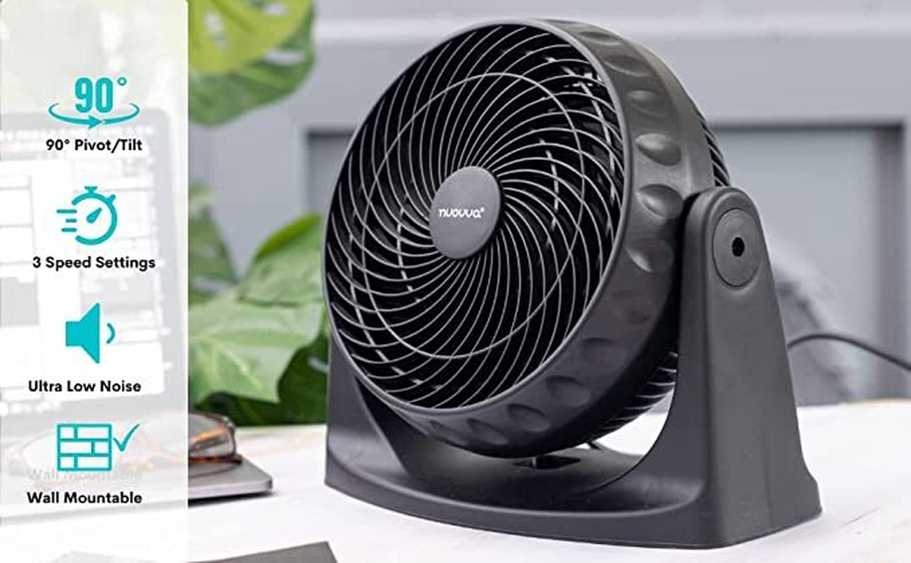 Powerful Silent Adjustable Table Fan, 3 Speed Turbo Cooling Desk Fan - by Nuovva