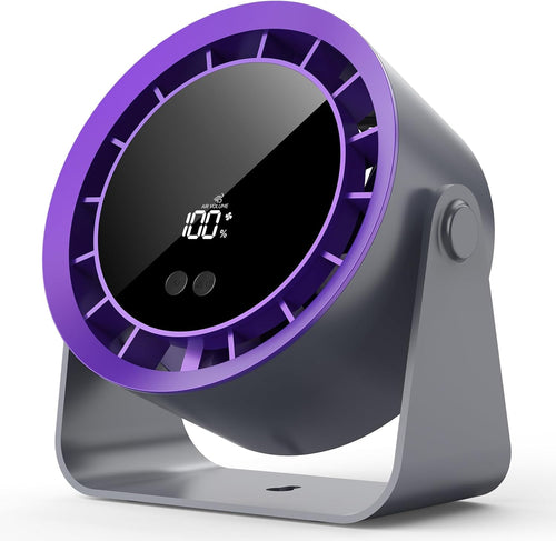 Desk Fan, 7 Inch Powerful Portable Table Fan with 100 Speeds Ultra Quiet, LED Display Touch Control, 360° Tilt, USB-C Rechargeable 3600Mah Battery for Bedroom Dorm Office Kitchen