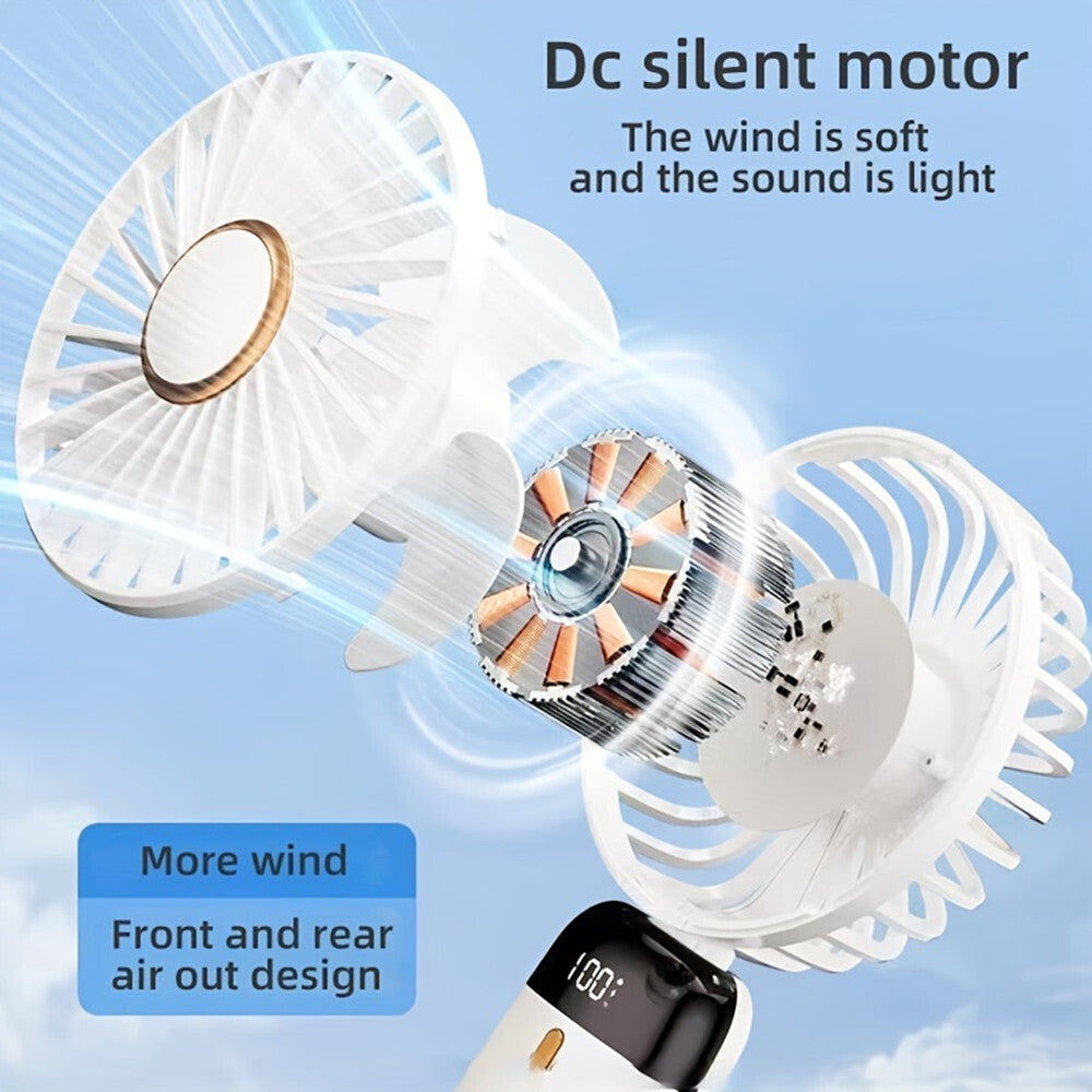 Mini Hand-Held Fan - Portable Folding Desk Fan Cooler - Usb Rechargeable - Cooling UK