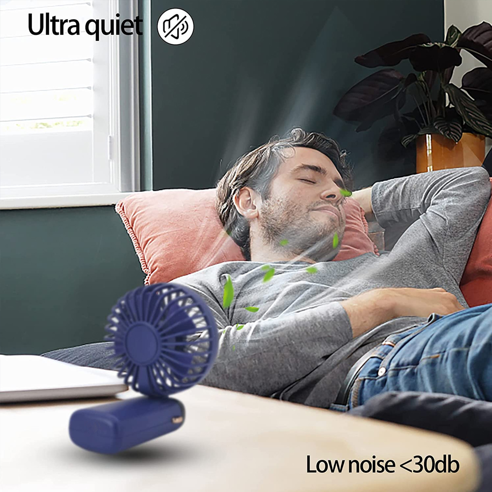 Mini Hand-Held Fan - Portable Folding Desk Fan Cooler - Usb Rechargeable - Cooling UK