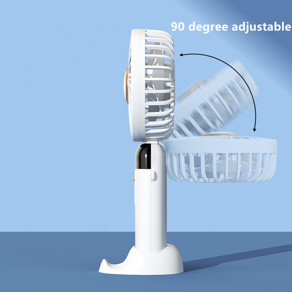 Mini Hand-Held Fan - Portable Folding Desk Fan Cooler - Usb Rechargeable - Cooling UK