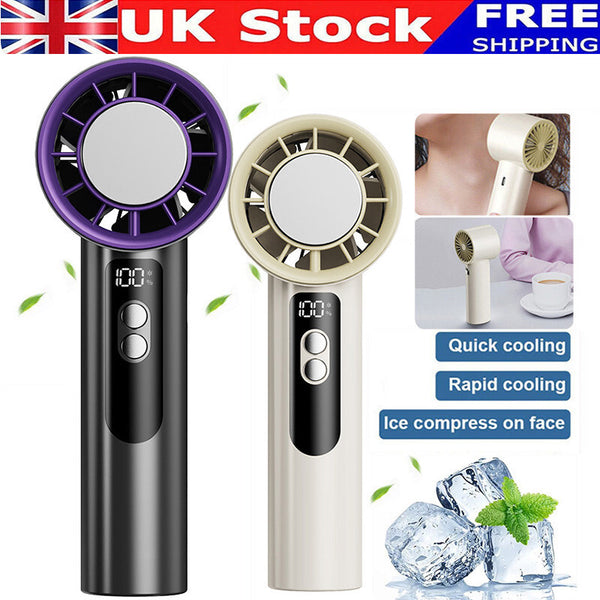 Mini Hand-Held Fan - Portable Folding Desk Fan Cooler - Usb Rechargeable - Cooling UK