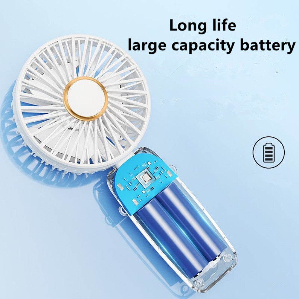 Mini Hand-Held Fan - Portable Folding Desk Fan Cooler - Usb Rechargeable - Cooling UK