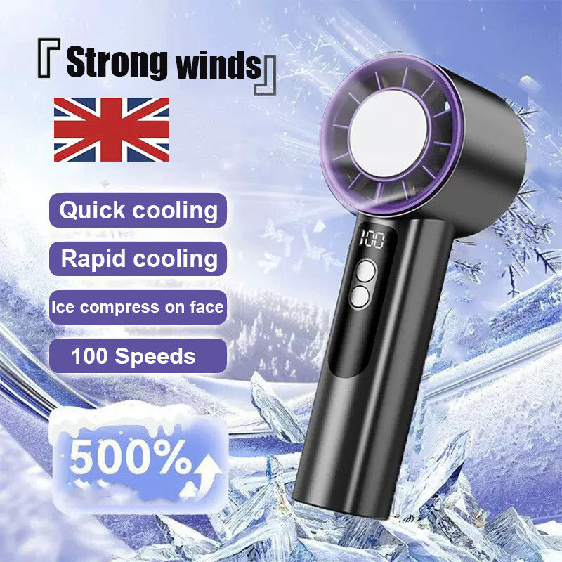 Mini Hand-Held Fan - Portable Folding Desk Fan Cooler - Usb Rechargeable - Cooling UK