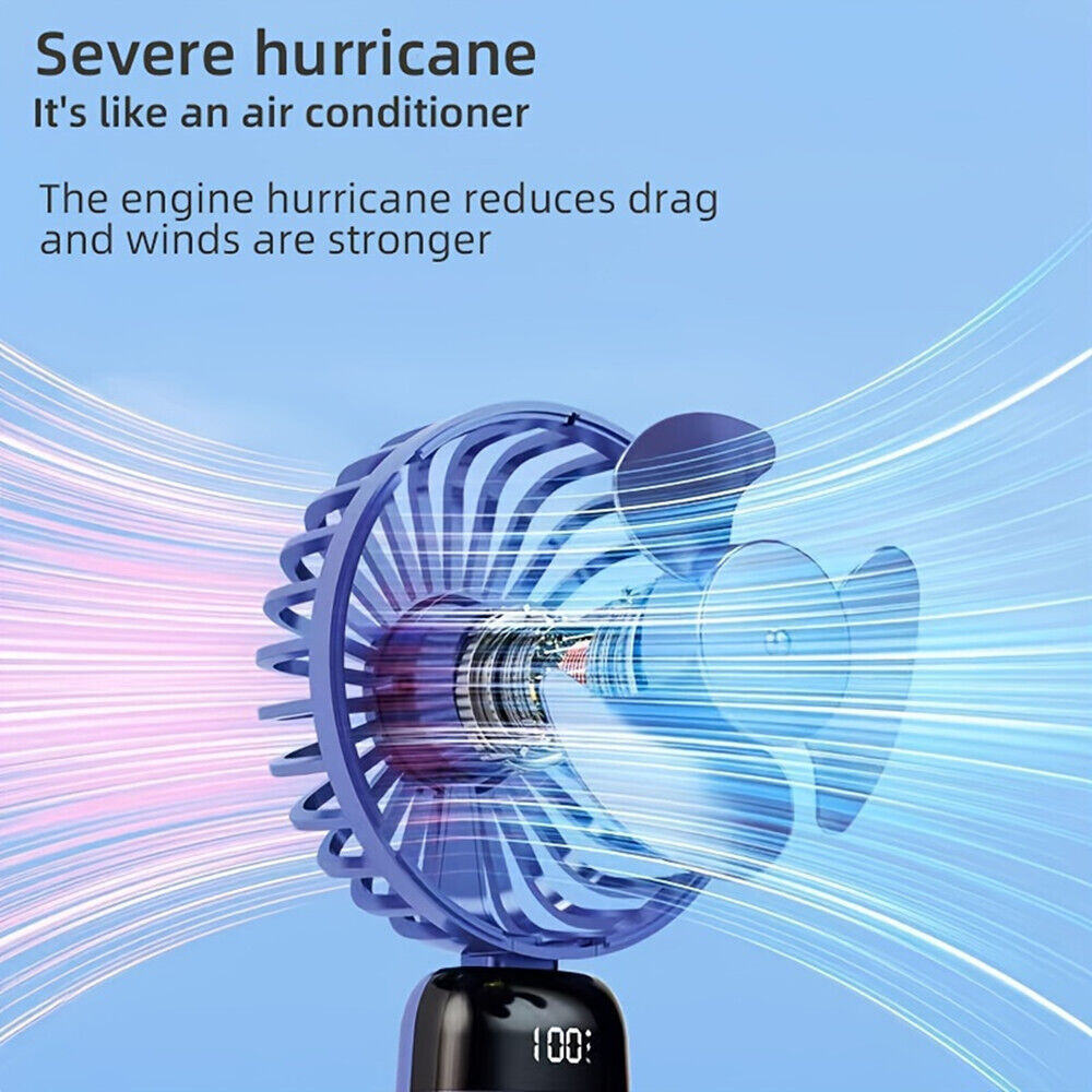Mini Hand-Held Fan - Portable Folding Desk Fan Cooler - Usb Rechargeable - Cooling UK